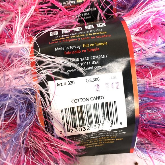 Cotton Candy Eyelash Yarn Fun Fur Lion Brand Yarn Bundle of 2 - Picture 6 of 6